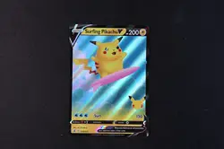 Surfing Pikachu V 008/025 Holo Shiny Pokemon TCG Card Celebrations NEAR MINT - Image 1