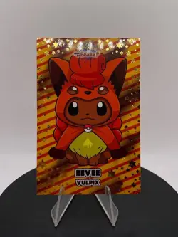Eevee Vulpix Poncho Let’s Go Eevee Card Database Gold Cracked Holo Pokemon - Image 1