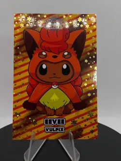 Eevee Vulpix Poncho Let’s Go Eevee Card Database Gold Cracked Holo Pokemon - Image 3
