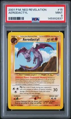 2001 POKEMON NEO REVELATION #15 AERODACTYL PSA 9 - Image 1
