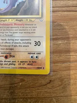 Pokemon TCG Aerodactyl Neo Revelation Card 15/64 Unlimited Rare LP - Image 4