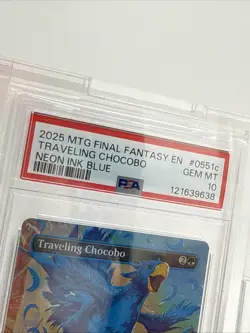 2025 MTG FINAL FANTASY COLORFUL CHOCOBOS-NEON INK BLUE TRAVELING CHOCOBO PSA 10 - Image 4