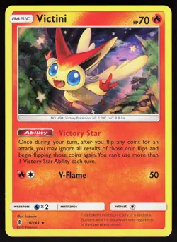 Victini 10/145 Holo Rare Guardians Rising Pokemon Holo Lightly Played - Image 1