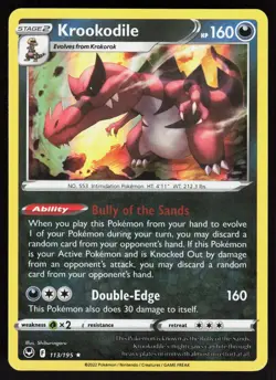 Krookodile 113/195 Rare Silver Tempest Pokemon Holo Near Mint - Image 1