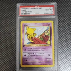 PSA 10 ⭐ Pokemon Abra 49/82 1st Edition Team Rocket Vintage Non-Holo - Image 1