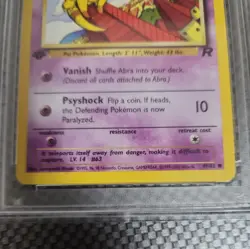 PSA 10 ⭐ Pokemon Abra 49/82 1st Edition Team Rocket Vintage Non-Holo - Image 3