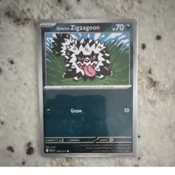 Pokemon Galarian Zigzagoon 130/217 Me: Ascended Heroes Basic 70 HP 10 Regular - Image 1