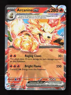Arcanine ex 032/198 Double Rare Scarlet & Violet Pokemon Near Mint - Image 1