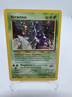 Heracross 6/111 Neo Genesis Rare Holo 2000 Pokemon TCG Ken Sugimori SWIRL NM - Image 1