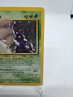 Heracross 6/111 Neo Genesis Rare Holo 2000 Pokemon TCG Ken Sugimori SWIRL NM - Image 4