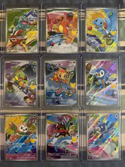 Pokemon Full Set of 9 First Partner Series 1 Illustration Collection English NM - Image 1