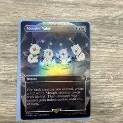 Moogle's Valor Foil MTG Final Fantasy In Hand - Image 1