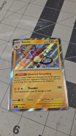 Raichu 132/091 Shiny Rare Paldean Fates Pokemon Near Mint - Image 1