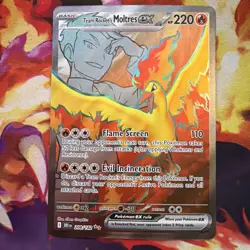 Team Rocket’s Moltres Ex 208/182 Destined Rivals Pokemon Full Art NM - Image 1