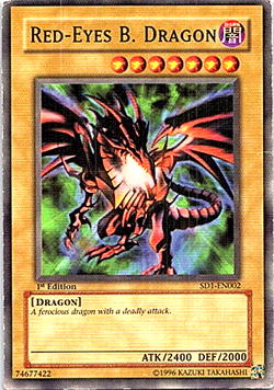 Red-Eyes B. Dragon SD1-EN002 Yu-Gi-Oh! Heavy Play 1st Edition - Image 1