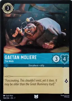 158/204 GAETAN MOLIERE THE MOLE EN7 UNCOMMON DISNEY LORCANA CARD - Image 1