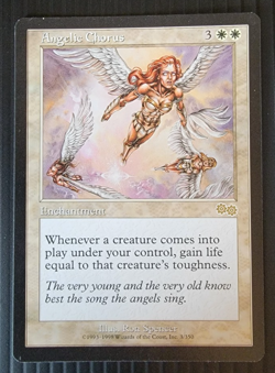 Magic The Gathering, Angelic Chorus, Urza's Saga, 3/350, 1998, Enchantment - Image 1