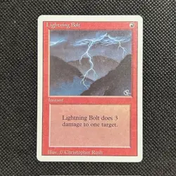 1994 MTG Magic The Gathering Revised Edition Lightning Bolt LP - Image 1
