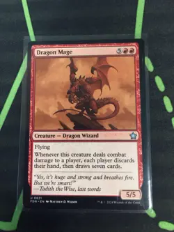 MTG Magic The Gathering Dragon Mage FDN Red Wizard Commander - Image 1
