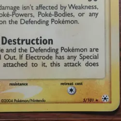 Pokemon Electrode EX Hidden Legends 5/101 Holo Rare 70 HP 2004 English - Image 2