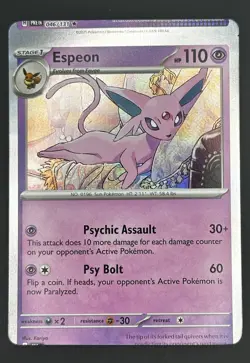 2025 POKEMON ESPEON SV: PRISMATIC EVOLUTIONS #033/131 RARE HOLO HP110 ✨MISCUT✨ - Image 1