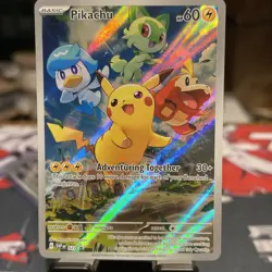 Pokemon Pikachu 027 Adventuring Together Promo Holo Full Art Sv Scarlet Violet - Image 2