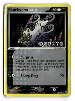 Pokemon EX Deoxys Poochyena 70/107 Reverse Rev Holo Foil - Image 1