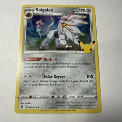 Solgaleo 021/025 Holo Rare - 2021 Pokemon Celebrations 25th Anniversary NM - Image 1
