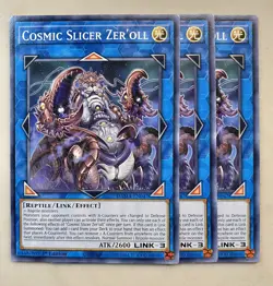 Yugioh! 3x Cosmic Slicer Zer'oll DAMA-EN047 Common 1st Ed NM - Image 1