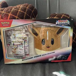 NEW Pokemon Scarlet & Violet Prismatic Evolutions Set Accessory Eevee Pouch - Image 1