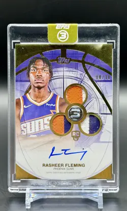 2025-26 Topps Three 3 - Rookie 3 Patch Auto Rasheer Fleming RC #RPV-RF Gold /10 - Image 1