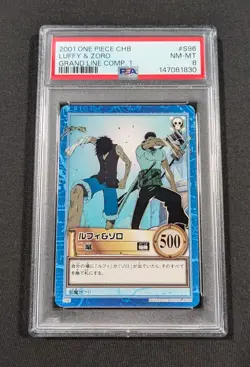 2001 Japanese One Piece CHB Luffy & Zoro S96 PSA 8 NM-MT Grand Line Comp. 1 - Image 1
