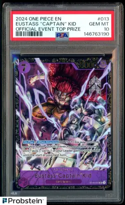 2024 One Piece EN Eustass Captain Kid Official Event Top Prize #013 PSA 10 - Image 1