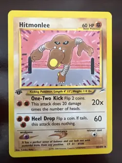 Pokemon Card - Hitmonlee Neo Destiny 42/105 Uncommon 1st Edition NM - Image 1