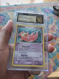 (POP 11) CGC 10 PRISTINE Pokemon Slowpoke EX Unseen Forces 72/115 2005 card - Image 1