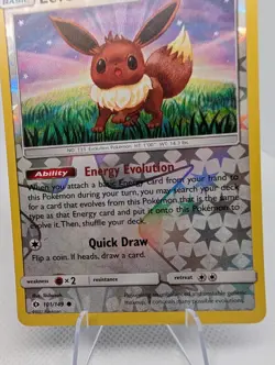 Eevee 101/149 Reverse Holo Sun & Moon Base Pokemon TCG Card - LP - Image 3