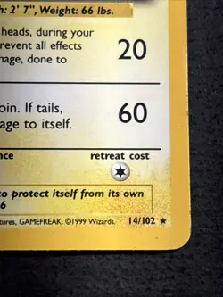 Raichu 14/102 Pokemon TCG Base Set Holo Foil Rare Vintage Card Lightly Played LP - Image 4