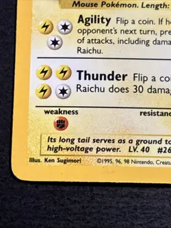 Raichu 14/102 Pokemon TCG Base Set Holo Foil Rare Vintage Card Lightly Played LP - Image 5