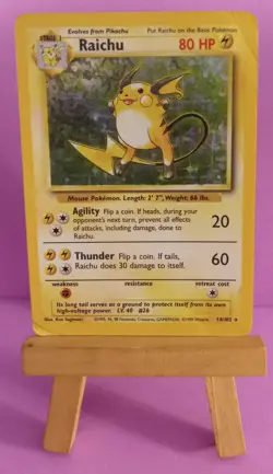 Pokemon TCG Raichu 14/102 Base Set Holo Rare Moderately Played - Image 2
