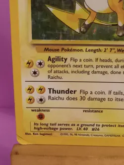 Pokemon TCG Raichu 14/102 Base Set Holo Rare Moderately Played - Image 5