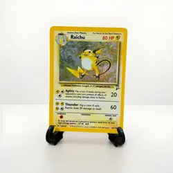Pokemon TCG Raichu 14/102 Base Set Holo Rare Unlimited 1999 WOTC LP - Image 1