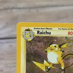 Pokemon TCG Raichu 14/102 Base Set Holo Rare Unlimited 1999 WOTC LP - Image 2