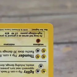 Pokemon TCG Raichu 14/102 Base Set Holo Rare Unlimited 1999 WOTC LP - Image 5