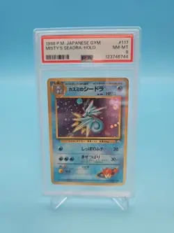 Pokemon 1998 Japanese Gym MISTY'S SEADRA Holo #117 PSA 8 RARE - Image 1