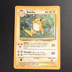 Pokemon Raichu Base Set Unlimited Holo Rare English 14/102 1999 Card - Image 1