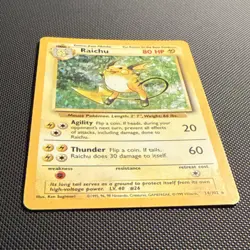 Pokemon Raichu Base Set Unlimited Holo Rare English 14/102 1999 Card - Image 3