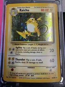 Pokemon TCG Raichu Base Set Holo Rare 14/102 1999 English 80HP - Image 1