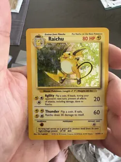 Pokemon TCG Raichu Base Set Holo Rare Foil 1999 Unlimited - Image 3