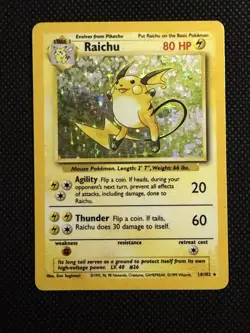 Pokemon TCG Raichu Base Set 14/102 Holo Unlimited Holo Rare - Image 2