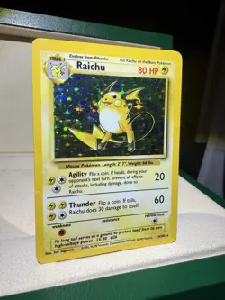 Raichu Holo 1999 Base Set #14 LP Pokemon Card - Image 3